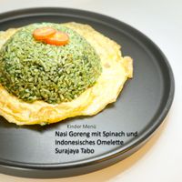 Kinder-Men&uuml;-Nasi-Goreng-mit-Spinach-Surajaya-Tabo-mit-Omelette